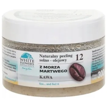 Tělový peeling WHITE FLOWER'S Kávový peeling s mořskou solí z Mrtvého moře