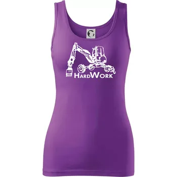 Dámské tričko Hard Work kráčivý bagr - Dámské tílko - 2XL ( Fialová )
