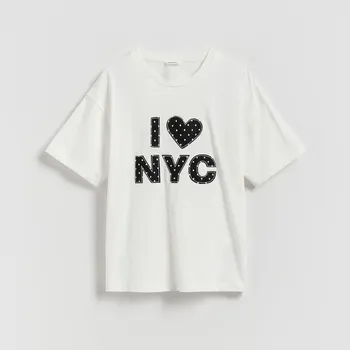 Reserved - Tričko s aplikací - krémová - 860GB-01X - 860GB-01X-122