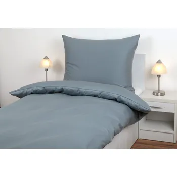 Povlečení JAN peří Povlečení z bavlněného saténu - šedé - Povlečení z bavlněného saténu - šedé - souprava povlečení 70x90 + 140x200