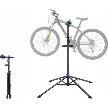 Věšák Stojan na kolo, servisní věšák s nastavitelným držákem a policí, nosnost 30 kg
