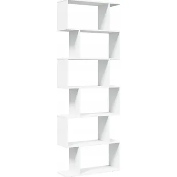 Knihovna Geometrický regál, bílý, 70 x 24 x 193 cm, materiál: dřevotříska