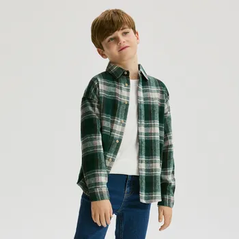 Reserved - Bavlněná kostkovaná košile - zelená - 529GO-77X - 529GO-77X-116