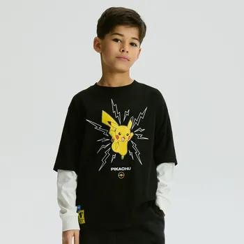 Dětská móda Reserved - Pokémon tričko s dlouhým rukávem - černý - 613FJ-99X - 613FJ-99X-140