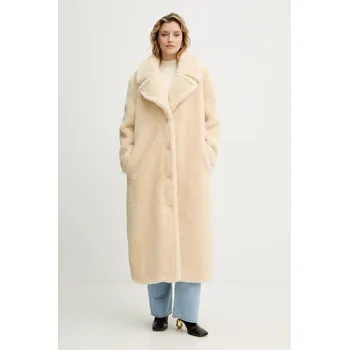 Dámský kabát Kabát Guess EUGENIE béžová barva, W5BL93 WJ090 W5BL93.WJ090 01X, vel. XS