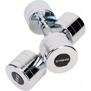 Chromované činky s pevnou hmotností Trexo 2x 8 kg