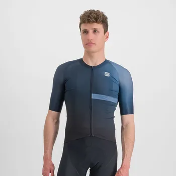 Cyklistické oblečení SPORTFUL Cyklistický dres s krátkým rukávem - BOMBER - černá/modrá