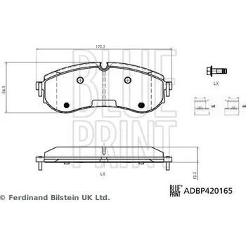 Brzdová destička Sada brzdových destiček, kotoučová brzda BLUE PRINT ADBP420165