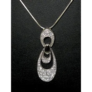 Řetízek Stříbrný řetízek s přívěškem s kamínky zirkon ( 120093) (925/1000)