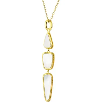 Náhrdelník Pozlacený náhrdelník z mosazi s perletí - AR543-9263