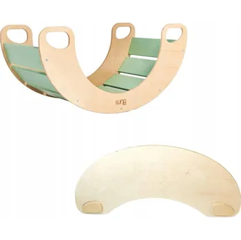 Dětská houpačka Houpačka dřevěná Sunny, zelenomodrá + stolek