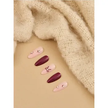 Sinsay - Umělé nehty ve tvaru mandlí - kaštanová - 072GR-83X - 072GR-83X-ONE