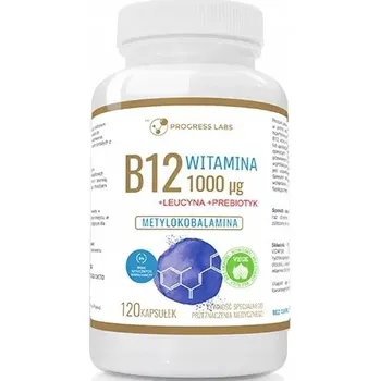 Vitamín B12 1000μg Methylkobalamin + Prebiotikum Progress Labs - 120 kapslí