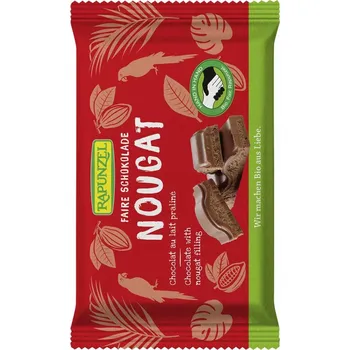 Čokoláda Rapunzel Bio mléčná čokoláda s nugátem RAPUNZEL 100 g