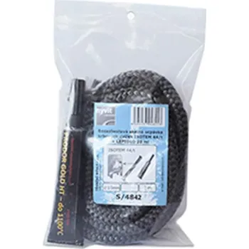 Nývlt Šnůra skelná ucpávková ISOTEM 44/T kulatá, do 500°C, ø 8 mm x 2 metry + lepidlo 20 ml, S/4841