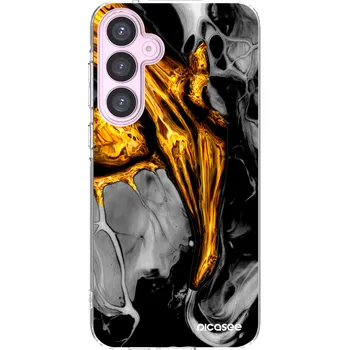 Pouzdro na mobilní telefon Picasee silikonový průhledný obal pro Samsung Galaxy A55 5G A556B - Black Gold