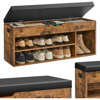 Botník Botník s lavicí Songmics 100 x 44 x 30 cm, rustikální dub