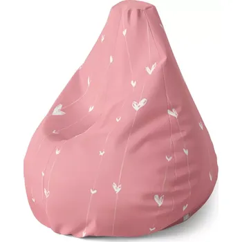 Sedací pytel Sablio Sedací vak Pear Asymetrická srdíčka: 140 x 100 x 25 cm