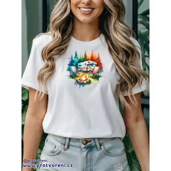 Trička s potiskem Tričko s potiskem, KARAVAN - kempování , 1 ks zvolte VELIKOST textilu ZDE:: S - velikost typ Beagle