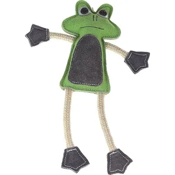 Hračka pro psa animALL Žába kůže s provazy barevná 33 cm