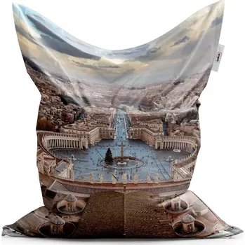 Sedací pytel Sablio Sedací vak Classic Řím Vatikán Svatopetrské náměstí - 200x140 cm