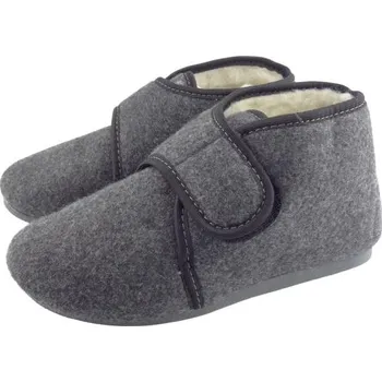 Dámské pantofle Bačkory na velcro šedá černé obšití, velikost 46