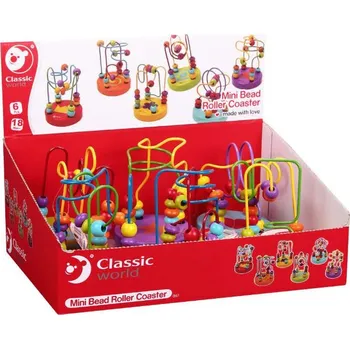 Dřevěná hračka Edukační labyrint dřevo/kov 9x12cm