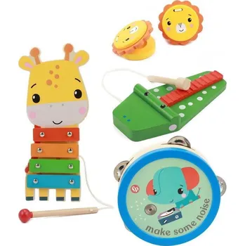 Hudební nástroj pro děti FisherPrice, Hudební nástroje dřevo 5ks v krabici 26x17x7cm