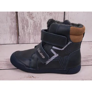 Chlapecká zimní obuv D.D.step Zimní boty D.D. step kožené W068-42921B tmavomodré velikost: 33