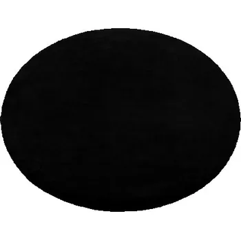 Koberec Kulatý koberec králičí kožešina - imitace - černý Rozměr koberce: kruh 120 cm