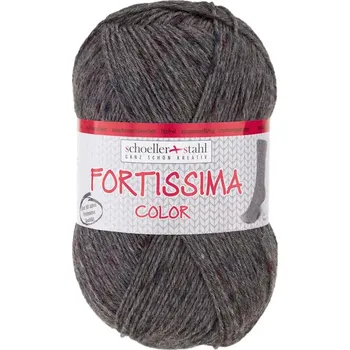 Příze Schoeller Stahl Fortissima color tweed 576 Tmavě šedá (Ponožková příze Fortissima tweed Daunkelgrau)