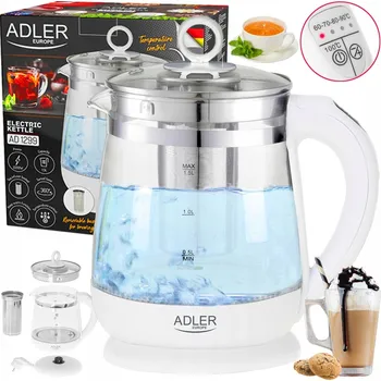 Rychlovarná konvice Rychlovarná konvice Adler AD 1299 2200 W 1,5 l bílá s regulací teploty