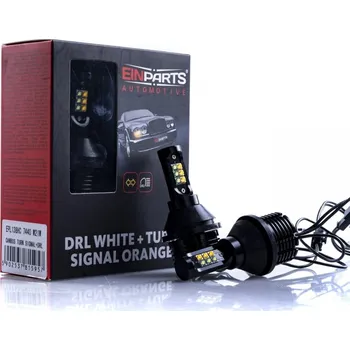 Autožárovka W21W LED žárovky 30W (12 x CREE) 6000K/oranžová CANBUS DRL+ Blinkr