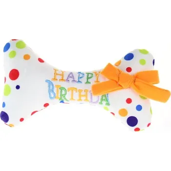 Hračka pro psa animALL Dog Kost Happy Birthday bavlna 17 cm