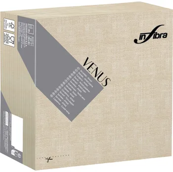 Papírový ubrousek INFIBRA Ubrousky Venus Airlaid 40x40cm textilní BIO vzor písková- 50ks