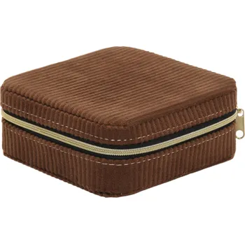 Šperkovnice Home Styling Collection Šperkovnice, manšestr, 12 x 12 x 5 cm, hnědá