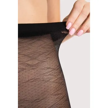 Dámská móda Vzorované silonky Fiore Stephanie - 30 DEN Černá 3-M