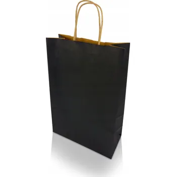 Papírová taška M černá 220x100x330 mm (20 kusů)