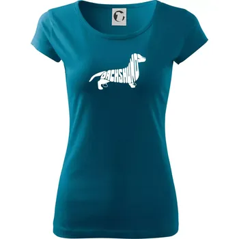 Dámské tričko Jezevčík - Dachshund - Dámské triko Pure - XS ( Petrolejová )