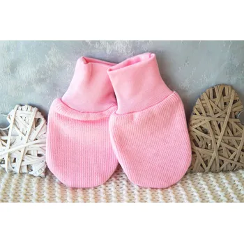 Rukavice AMÁLKA Kojenecké rukavičky 100% bavlněná svetrovina, růžové Velikost: 56-68