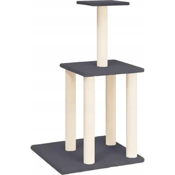 Škrabadlo pro kočky, víceúrovňové, tmavě šedé, 47,5 x 47,5 x 85,5 cm