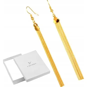 Náušnice Náušnice velmi dlouhé zlaté stříbro chvojí COLIBRA