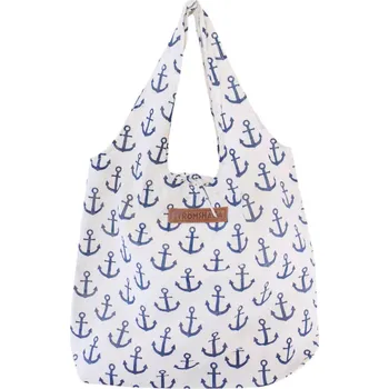 Nákupní taška Plátěná taška s kotvou - modro-bílá - Strömshaga AB - 1 ks
