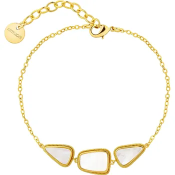 Náramek Pozlacený náramek z mosazi s perletí - AR543-9265