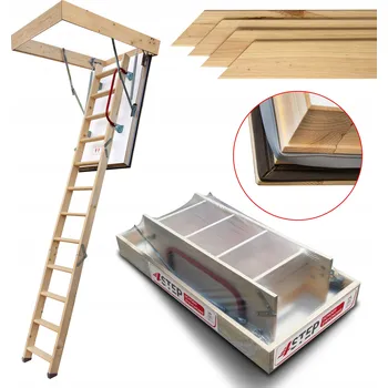 Obraz Půdní schody s výlezem NORDIC 87mm 120x70 0,44W/m2K + Maskovací lišty - SADA