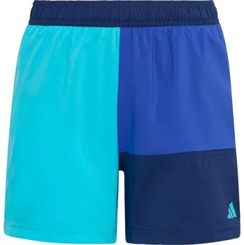 Dámské plavky ADIDAS PLAVECKÉ ŠORTKY COLORBLOCK DĚTSKÉ 9 LET MODRÁ