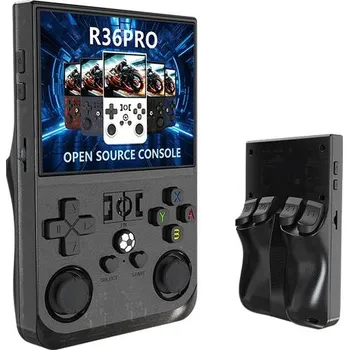 Herní konzole OEM R36 Pro Přenosná herní konzole s 4,0\" IPS displejem a tisíci retro hrami, černá