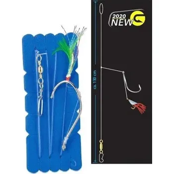 Rybářský háček Aquantic návazec Bite Over Rig Red Velikost 8/0-1/0 0,8mm 130cm