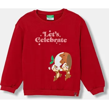 Chlapecká mikina Dětská mikina United Colors of Benetton červená barva, s potiskem, 3J73G10L0 3J73G10L0.P.Seasonal 33X, vel. 110