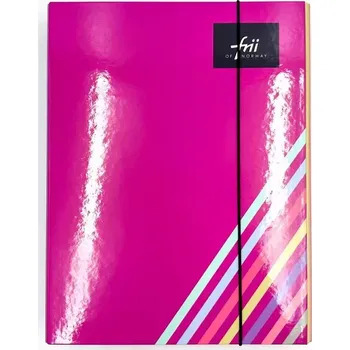 Školní desky na sešity A4 Frii of Norway – Retro Stripe Pink